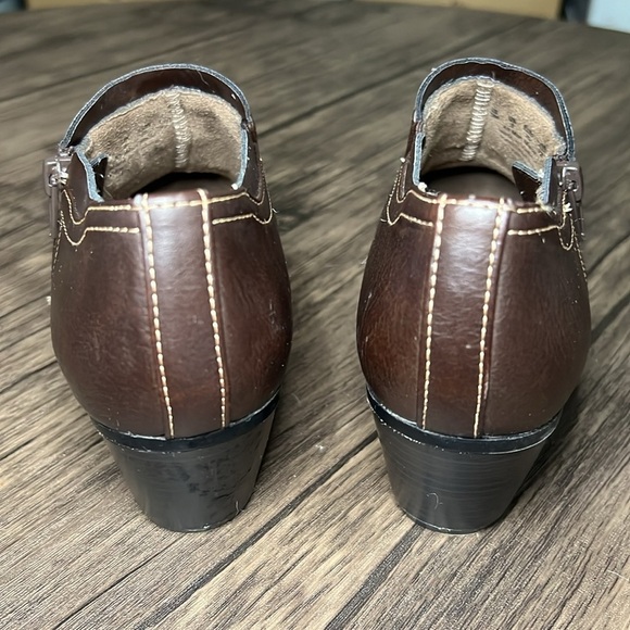 Natural Soul Boots Womens 5M Kasta Side Zip Bootie Brown Faux Leather Heels - Picture 5 of 10